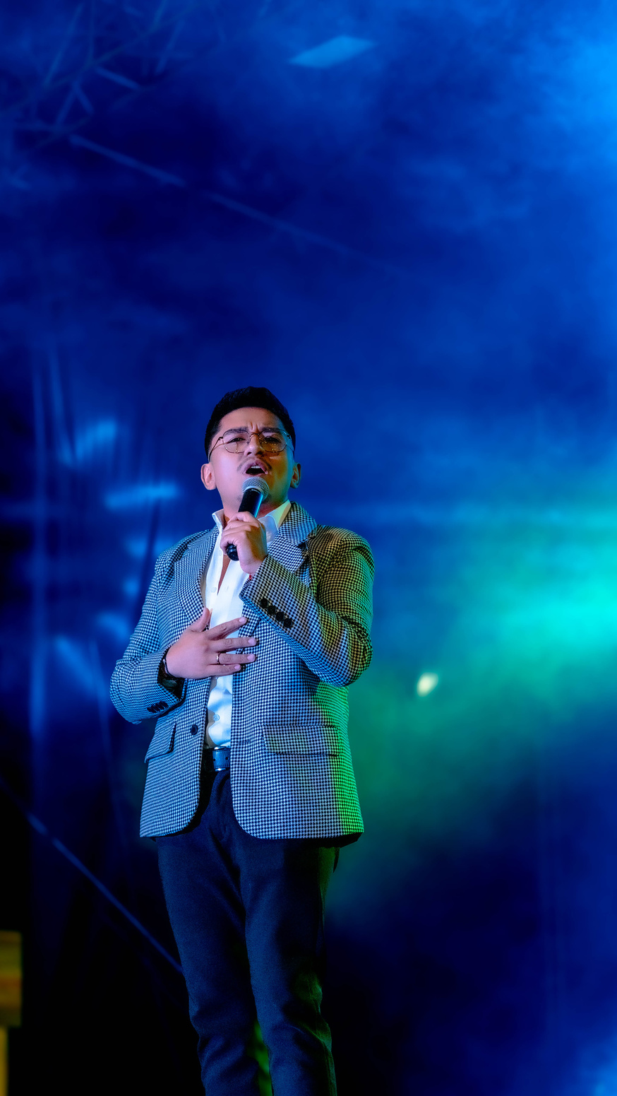 Cantante durante una presentacion